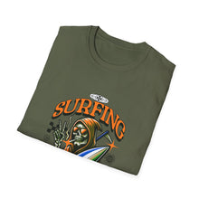 Load image into Gallery viewer, Surfing Afterlife T-Shirt, Unisex Graphic Tee, Beachwear, Gift for Surfers, Casual Summer Style, Unique Statement Shirt