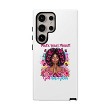 Load image into Gallery viewer, Inspirational Phone Case, Pray Wait Trust God Has a Plan, Spiritual Gift, Motivational Decor, Faith-Based Accessory