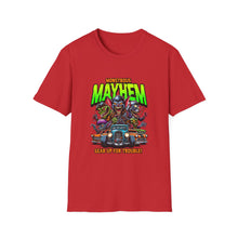 Load image into Gallery viewer, Monstrous Mayhem Unisex Softstyle T-Shirt, Graphic Tee, Halloween Costume, Gift for Gamers, Casual Wear, Fun T-Shirt