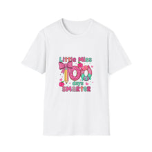 Load image into Gallery viewer, Little Miss 100 Days Smarter T-Shirt, Fun Teacher Gift, Kids' Milestone Celebration, School Spirit Shirt, Unisex Softstyle Tee