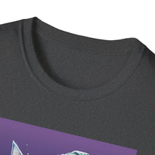 Load image into Gallery viewer, Magical Cat T-Shirt, Unisex Softstyle Tee, Halloween Costume Shirt, Wizard Cat Apparel, Gift for Cat Lovers, Witch Kitty Tee
