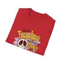 Load image into Gallery viewer, Skeleton Teacher Humor T-Shirt, Cute Teacher Gift, Back to School Shirt, Halloween Apparel, Teacher Life Tee
