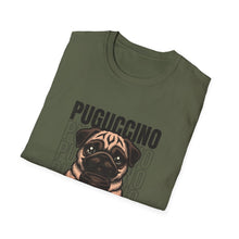 Load image into Gallery viewer, Pug Coffee Lover T-Shirt, Cute Pet Tee, Gifts for Dog Lovers, Unisex Casual Wear, Pugcino Graphic Tee, Pet Parent Apparel