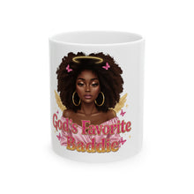 Load image into Gallery viewer, God's Favorite Baddie Ceramic Mug - Empowering Gift, Birthday Present, Coffee Lover's Mug, Inspirational Drinkware, Unique Home Decor