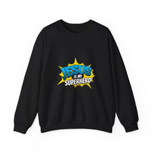 Load image into Gallery viewer, Jesus is My Superhero Sweatshirt, Unisex Crewneck, Religious Gift, Faith-Based Apparel, Inspirational Clothing, Christian Fashion