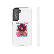Load image into Gallery viewer, Inspirational Phone Case, Pray Wait Trust God Has a Plan, Spiritual Gift, Motivational Decor, Faith-Based Accessory