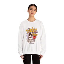 Load image into Gallery viewer, Skeleton Teacher Sweatshirt, Funny Teacher Gift, Halloween Apparel, Unisex Crewneck, Teacher Life Sweatshirt, Cozy Fall Fashion