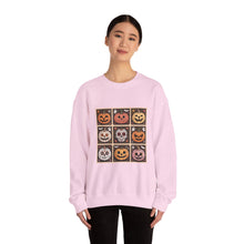 Load image into Gallery viewer, Halloween Pumpkin Patch Crewneck Sweatshirt, Cozy Fall Sweater, Unisex Halloween Apparel, Spooky Season Gear, Perfect for Halloween Parties
