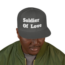 Load image into Gallery viewer, Embroidered Snapback Hat, Funny Quotes Soldier Of Love Cap, Adjustable Baseball Cap, Hip Hop Hat, Streetwear Accessories
