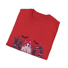 Load image into Gallery viewer, Cute Ghost 'Boo' Unisex Softstyle T-Shirt, Halloween Shirt, Funny Ghost Tee, Festive Apparel, Spooky Season Clothing