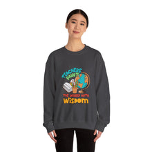Load image into Gallery viewer, Wisdom-Themed Teacher Sweatshirt, Perfect Gift for Teachers, Unisex Crewneck, Comfortable and Stylish, Education Apparel, Back to School