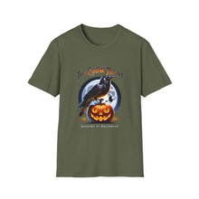 Load image into Gallery viewer, Halloween Crow Night Unisex T-Shirt, Spooky Graphic Tee, Gift for Halloween Lovers, Fall Fashion, Mens Womens Shirt