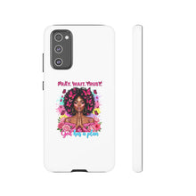 Load image into Gallery viewer, Inspirational Phone Case, Pray Wait Trust God Has a Plan, Spiritual Gift, Motivational Decor, Faith-Based Accessory