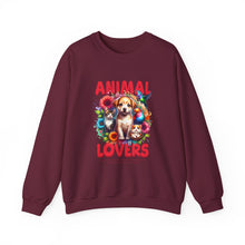 Load image into Gallery viewer, Animal Lovers Crewneck Sweatshirt | Cute Pet Sweatshirt, Gift for Dog Owners, Animal Lover Apparel, Cozy Sweatshirt