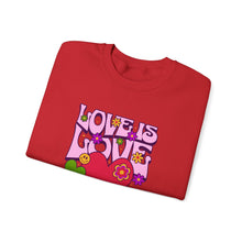 Load image into Gallery viewer, Pride Month Sweatshirt - Love is Love Crewneck, Unisex Casual Wear, LGBTQ+ Apparel, Spring Fashion, Gifts for Valentine's Day