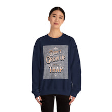 Load image into Gallery viewer, Don't Grow Up It's a Trap Crewneck Sweatshirt, Unisex Sweater, Funny Gift, Casual Wear, Comfortable Sweatshirt, Lighthearted Apparel