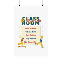Load image into Gallery viewer, Classroom Rules Matte Poster for Motivational Decor, Education Wall Art, Teacher Gifts, Kids Room Decor, Classroom Management
