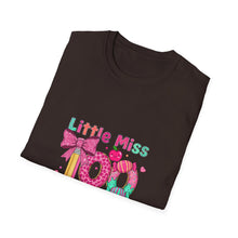 Load image into Gallery viewer, Little Miss 100 Days Smarter T-Shirt, Fun Teacher Gift, Kids' Milestone Celebration, School Spirit Shirt, Unisex Softstyle Tee