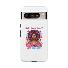 Load image into Gallery viewer, Inspirational Phone Case, Pray Wait Trust God Has a Plan, Spiritual Gift, Motivational Decor, Faith-Based Accessory