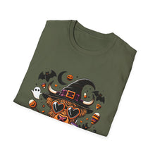Load image into Gallery viewer, Halloween Witch Dog Unisex Softstyle T-Shirt, Cute Pet Tee, Halloween Costume, Fall Fashion, Spooky Season Top, Gift for Pet Lovers