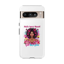 Load image into Gallery viewer, Inspirational Phone Case, Pray Wait Trust God Has a Plan, Spiritual Gift, Motivational Decor, Faith-Based Accessory