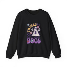 Load image into Gallery viewer, Halloween Ghost Sweatshirt, I'm Here for the Sincere Boos, Cozy Fall Apparel, Unisex Sweatshirt, Perfect for Halloween, Casual Wear