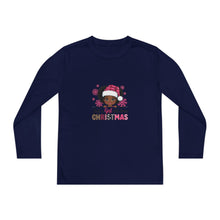 Load image into Gallery viewer, Christmas Kids Long Sleeve Tee, Just A Girl Who Loves Holiday Shirt, Children's Gift, Festive Youth Top, Winter Apparel