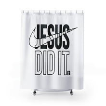 Load image into Gallery viewer, Jesus Did It Shower Curtain, Inspirational Bathroom Decor, Christian Home Gift, Spiritual Bathroom Accessory, Faith-Inspired Decoration