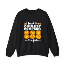 Load image into Gallery viewer, Halloween Pumpkin Crewneck Sweatshirt, Unisex Fall Apparel, Cozy Sweatshirt, Halloween Gift, Pumpkin Design, Casual Wear, Autumn Fashion