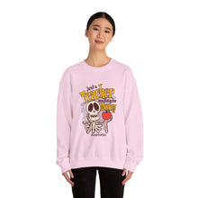 Load image into Gallery viewer, Skeleton Teacher Sweatshirt, Funny Teacher Gift, Halloween Apparel, Unisex Crewneck, Teacher Life Sweatshirt, Cozy Fall Fashion