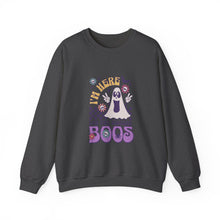 Load image into Gallery viewer, Halloween Ghost Sweatshirt, I'm Here for the Sincere Boos, Cozy Fall Apparel, Unisex Sweatshirt, Perfect for Halloween, Casual Wear