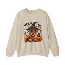 Load image into Gallery viewer, Halloween Dog Sweatshirt, Unisex Crewneck, Cozy Fall Apparel, Spooky Season Gift, Pet Lover's Top