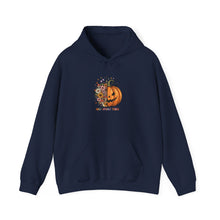 Load image into Gallery viewer, Halloween Pumpkin Floral Hoodie, Cozy Unisex Sweatshirt for Fall, Spooky Season Apparel, Perfect for Halloween Parties, Autumn Gift