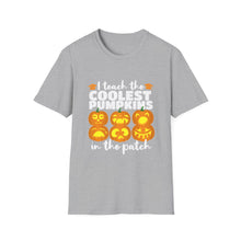 Load image into Gallery viewer, Halloween Pumpkin Graphic Tee, Unisex Softstyle T-Shirt, Fall Fashion, Halloween Party Shirt, Pumpkin Carving, Spooky Season Clothing