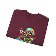 Load image into Gallery viewer, Funny Skull Quotes Unisex Sweatshirt, Happy Vibes Sweater, Silly Skeleton Jumper, Motivational Pullover, Cool Graphic Crewneck, Comfortable