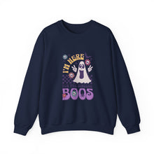 Load image into Gallery viewer, Halloween Ghost Sweatshirt, I'm Here for the Sincere Boos, Cozy Fall Apparel, Unisex Sweatshirt, Perfect for Halloween, Casual Wear