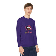 Load image into Gallery viewer, Christmas Kids Long Sleeve Tee, Just A Girl Who Loves Holiday Shirt, Children's Gift, Festive Youth Top, Winter Apparel
