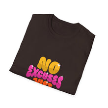 Load image into Gallery viewer, Motivational Unisex Softstyle T-Shirt - "No Excuses Just Results", Gym Shirt, Fitness Apparel, Casual Wear, Gift for Athletes
