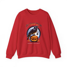 Load image into Gallery viewer, Crow Night Halloween Crewneck Sweatshirt | Unisex Sweatshirt for Fall, Halloween Spirit, Cozy Autumn Vibes, Perfect Gift