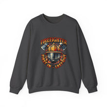 Load image into Gallery viewer, Firefighter Crewneck Sweatshirt - First In Last Out, Unisex Sweatshirt, Firefighter Gift, Casual Warmth, Everyday Apparel