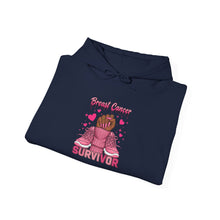 Load image into Gallery viewer, Breast Cancer Survivor Hoodie, Empowerment Sweatshirt, Supportive Gift, Unisex Hooded Sweatshirt, Cancer Awareness Apparel
