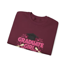 Load image into Gallery viewer, Graduate Girl 2025 Sweatshirt, Graduation Gift, Cozy Crewneck, Class of 2025, Celebrate Success, Trendy Sweatshirt