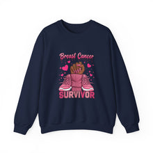 Load image into Gallery viewer, Breast Cancer Survivor Sweatshirt, Cozy Pullover for Awareness, Gifts for Survivors, Supportive Cancer Message, Comfortable Crewneck