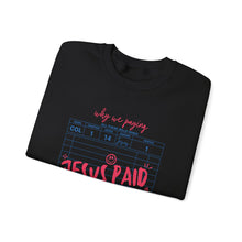 Load image into Gallery viewer, Faith-Inspired Crewneck Sweatshirt, Cozy Church Wear, Christian Apparel, Gift for Believers, Jesus Paid It All