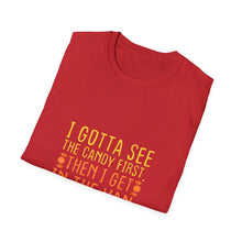 Load image into Gallery viewer, Playful Unisex T-Shirt for Candy Lovers - Funny Graphic Tee, Gift for Kids, Summer Wear, Trendy Statement Shirt, Halloween Outfit