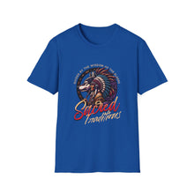 Load image into Gallery viewer, Sacred Adventures Unisex Softstyle T-Shirt, Boho Graphic Tee, Nature Lover Gift, Festival Wear, Tribal Art Shirt, Summer Style
