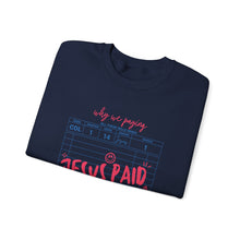 Load image into Gallery viewer, Faith-Inspired Crewneck Sweatshirt, Cozy Church Wear, Christian Apparel, Gift for Believers, Jesus Paid It All