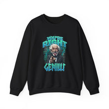 Load image into Gallery viewer, Genius Sweatshirt, Unisex Crewneck, Funny Gift for Science Lovers, Chill Vibe, Birthday Present, Casual Wear