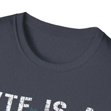 Load image into Gallery viewer, Witty Graphic Tee - "WTF is a Kilometer?" | Unisex Softstyle T-Shirt for Travel Lovers, Funnies, Humor Gifts, Casual Wear, Everyday Use