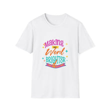 Load image into Gallery viewer, Bright World T-Shirt - Unisex Graphic Tee, Fun Casual Wear, Gifts for Friends, Uplifting Statement Shirt, Perfect for Celebrations
